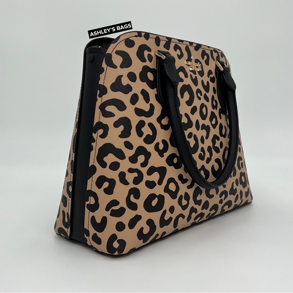 Kate Spade Darcy Leopard Cheetah Large Satchel Tote Crossbody - Picture 3 of 9